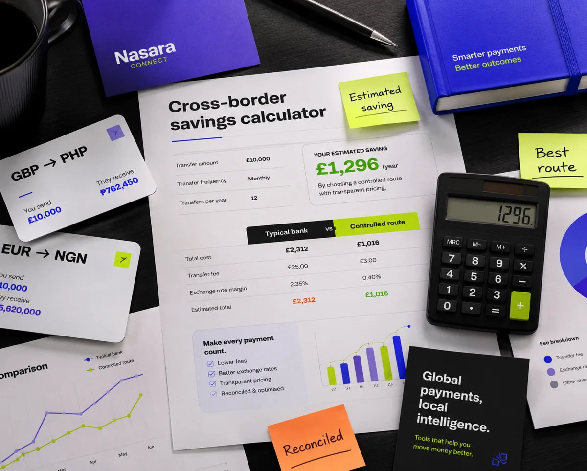 Cross-border payment cost calculator